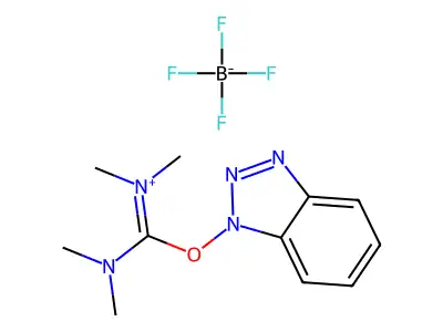 O-(Benzotriazol-1-yl)-N,N,N',N'-tetramethyluronium tetrafluoroborate structure