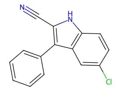 5-chloro-3-phenyl-1H-indole-2-carbonitrile structure