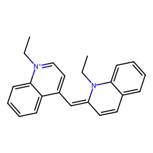 1-Ethyl-2-[(1-ethylquinolin-1-ium-4-yl)methylidene]quinoline structure