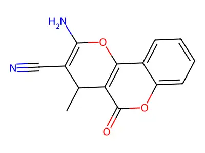 2-Amino-4-methyl-5-oxo-4H,5H-pyrano[3,2-c]chromene-3-carbonitrile structure