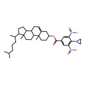 Cholest-5-en-3-yl 4-(aziridin-1-yl)-3,5-dinitrobenzoate structure