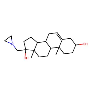 17-(aziridin-1-ylmethyl)androst-5-ene-3,17-diol structure
