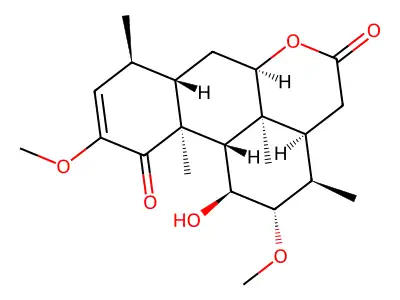 Picras-2-ene-1,16-dione, 11-hydroxy-2,12-dimethoxy-, (11alpha,12beta)- structure