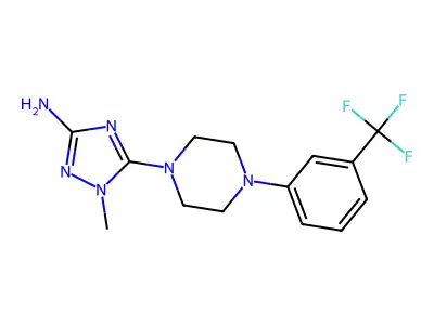 1-methyl-5-{4-[3-(trifluoromethyl)phenyl]piperazino}-1H-1,2,4-triazol-3-amine structure