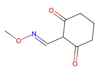 2-(Methoxyiminomethyl)cyclohexane-1,3-dione structure