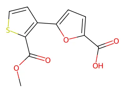 5-[2-(Methoxycarbonyl)-3-thienyl]-2-furoic acid structure