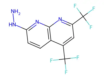 [5,7-Bis(trifluoromethyl)-1,8-naphthyridin-2-yl]hydrazine structure