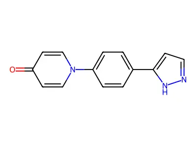 1-[4-(1H-pyrazol-5-yl)phenyl]-1,4-dihydropyridin-4-one structure