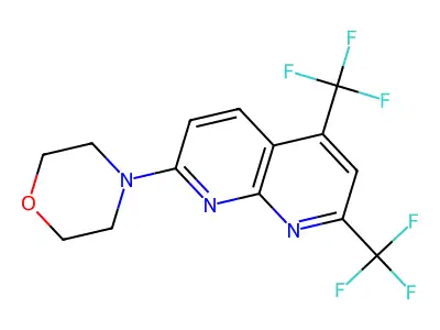 7-Morpholino-2,4-bis(trifluoromethyl)[1,8]naphthyridine structure