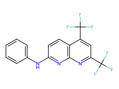N-phenyl-5,7-bis(trifluoromethyl)[1,8]naphthyridin-2-amine structure