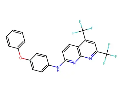 N-(4-Phenoxyphenyl)-5,7-bis(trifluoromethyl)-1,8-naphthyridin-2-amine structure