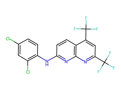 N-(2,4-dichlorophenyl)-5,7-bis(trifluoromethyl)[1,8]naphthyridin-2-amine structure