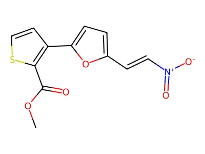 Methyl 3-[5-(2-nitroethenyl)furan-2-yl]thiophene-2-carboxylate structure