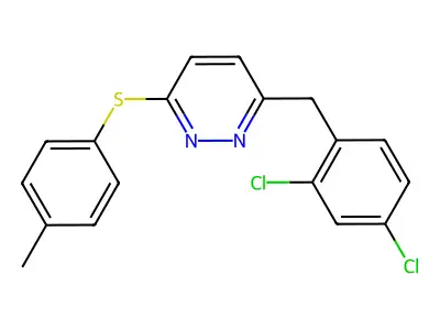 6-(2,4-Dichlorobenzyl)-3-pyridazinyl 4-methylphenyl sulfide structure