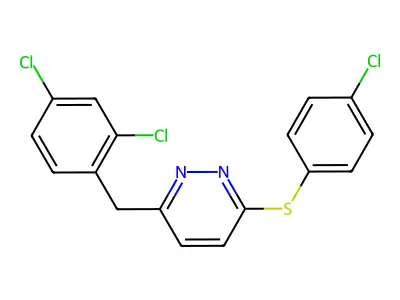 4-Chlorophenyl 6-(2,4-dichlorobenzyl)-3-pyridazinyl sulfide structure
