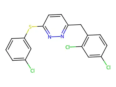 3-Chlorophenyl 6-(2,4-dichlorobenzyl)-3-pyridazinyl sulfide structure