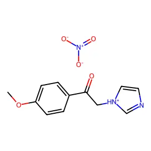 Acetophenone, 2-(1-imidazolyl)-4'-methoxy-, nitrate structure