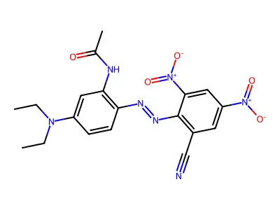 Acetamide, N-(2-(2-(2-cyano-4,6-dinitrophenyl)diazenyl)-5-(diethylamino)phenyl)- structure