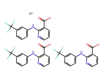 Aluminium tris(2-((3-(trifluoromethyl)phenyl)amino)nicotinate) structure