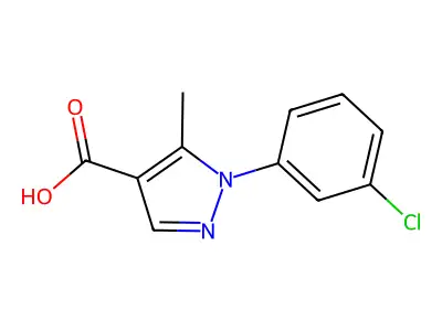1-(3-chlorophenyl)-5-methyl-1H-pyrazole-4-carboxylic acid structure