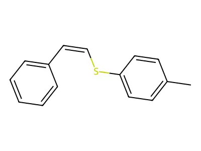 1-methyl-4-[(Z)-2-phenylethenyl]sulfanylbenzene structure