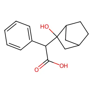 (2-Hydroxybicyclo(2.2.1)heptan-2-yl)(phenyl)acetic acid structure