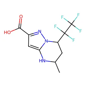 (5R,7R)-5-Methyl-7-(1,1,2,2,2-pentafluoroethyl)-4,5,6,7-tetrahydropyrazolo[1,5-a]pyrimidine-2-carboxylic acid structure