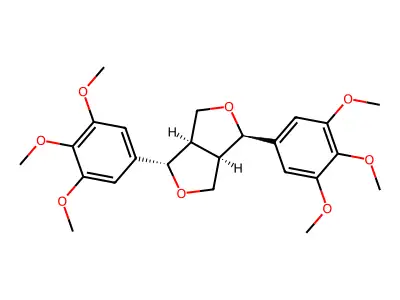 1,4-Bis(3,4,5-trimethoxyphenyl)tetrahydro-1H,3H-furo(3,4-c)furan structure