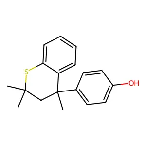 Phenol, 4-(3,4-dihydro-2,2,4-trimethyl-2H-1-benzothiopyran-4-yl)- structure