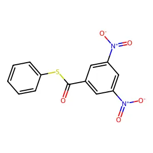 S-phenyl 3,5-dinitrobenzenecarbothioate structure