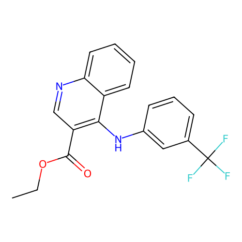 Ethyl 4-{[3-(trifluoromethyl)phenyl]amino}quinoline-3-carboxylate structure