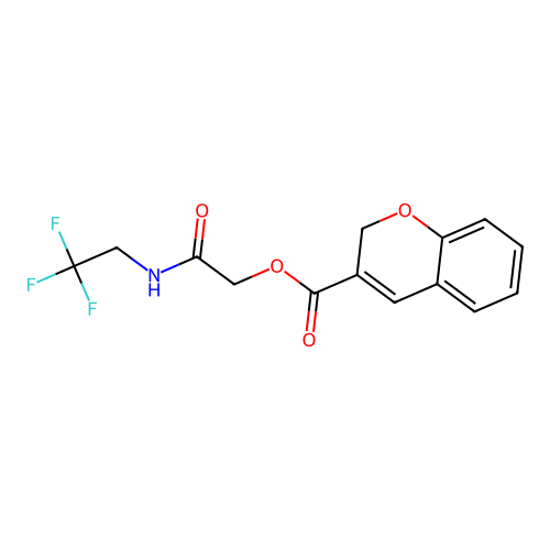 2-Oxo-2-((2,2,2-trifluoroethyl)amino)ethyl 2H-chromene-3-carboxylate structure