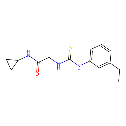 N-cyclopropyl-2-[(3-ethylphenyl)carbamothioylamino]acetamide structure