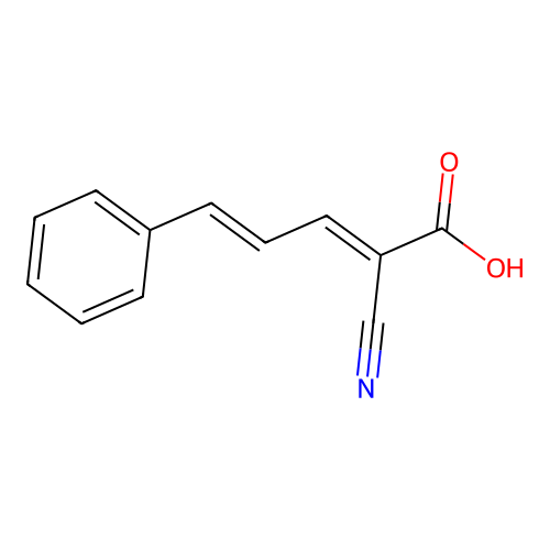 Alpha-Cyano-5-phenyl-2,4-pentadienic acid structure