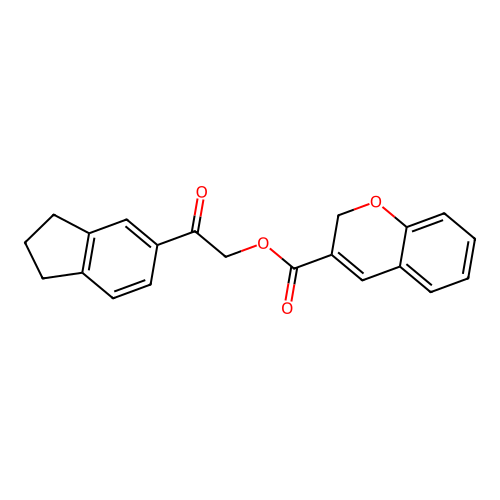 2-(2,3-Dihydro-1H-inden-5-yl)-2-oxoethyl 2H-chromene-3-carboxylate structure