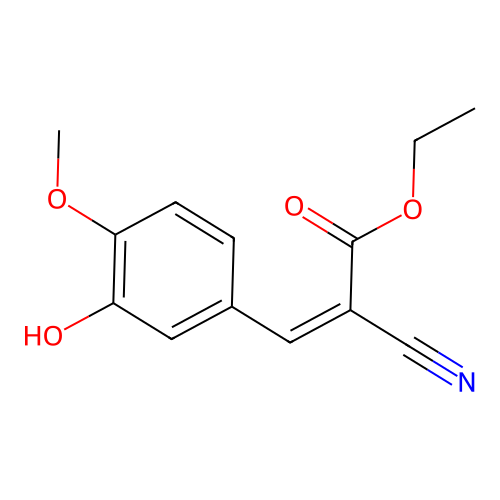 Ethyl 2-cyano-3-(3-hydroxy-4-methoxyphenyl)acrylate structure