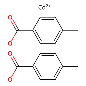 Benzoic acid, 4-methyl-, cadmium salt (2:1) structure