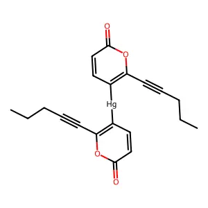 Bis(6-oxo-2-pent-1-ynylpyran-3-yl)mercury structure
