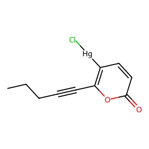 Chloro-(6-oxo-2-pent-1-ynylpyran-3-yl)mercury structure