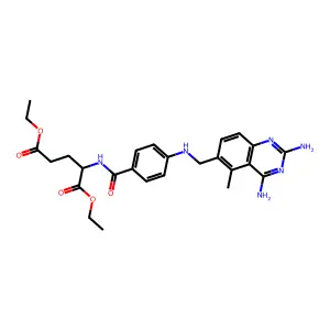 diethyl 2-[[4-[(2,4-diamino-5-methylquinazolin-6-yl)methylamino]benzoyl]amino]pentanedioate structure