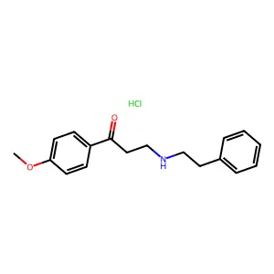 Propiophenone, 4'-methoxy-3-(2-phenethyl)amino-, hydrochloride structure