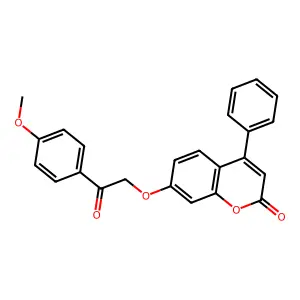 7-(2-(4-methoxyphenyl)-2-oxoethoxy)-4-phenyl-2H-chromen-2-one structure