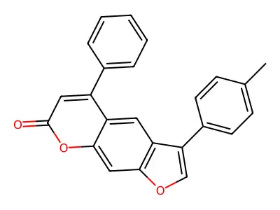 3-(4-methylphenyl)-5-phenyl-7H-furo[3,2-g]chromen-7-one structure
