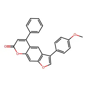 3-(4-methoxyphenyl)-5-phenyl-7H-furo[3,2-g]chromen-7-one structure