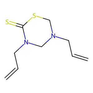 3,5-Bis(prop-2-enyl)-1,3,5-thiadiazinane-2-thione structure