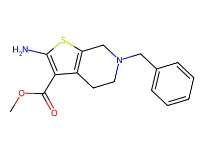 Methyl 2-amino-6-benzyl-4,5,6,7-tetrahydrothieno[2,3-c]pyridine-3-carboxylate structure