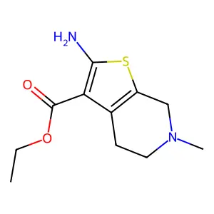 Ethyl 2-amino-6-methyl-4,5,6,7-tetrahydrothieno(2,3-c)pyridine-3-carboxylate structure