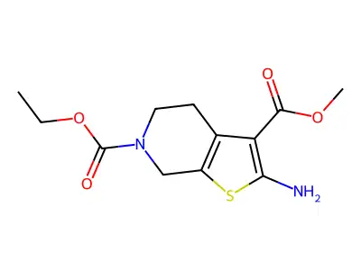 6-ethyl 3-methyl 2-amino-4,7-dihydrothieno[2,3-c]pyridine-3,6(5H)-dicarboxylate structure