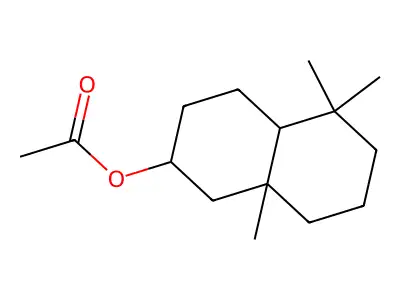 2-Naphthalenol, decahydro-5,5,8a-trimethyl-, 2-acetate structure