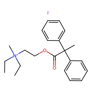 Ammonium, diethyl(2-hydroxyethyl)methyl-, iodide, 2,2-diphenylpropionate structure